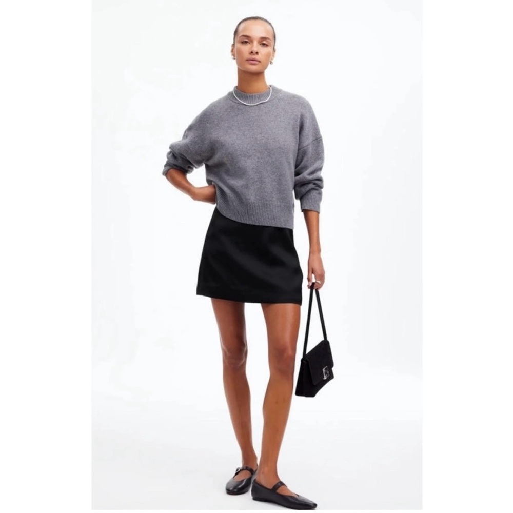 NWT-Madewell Black A-Line Mini Skirt
